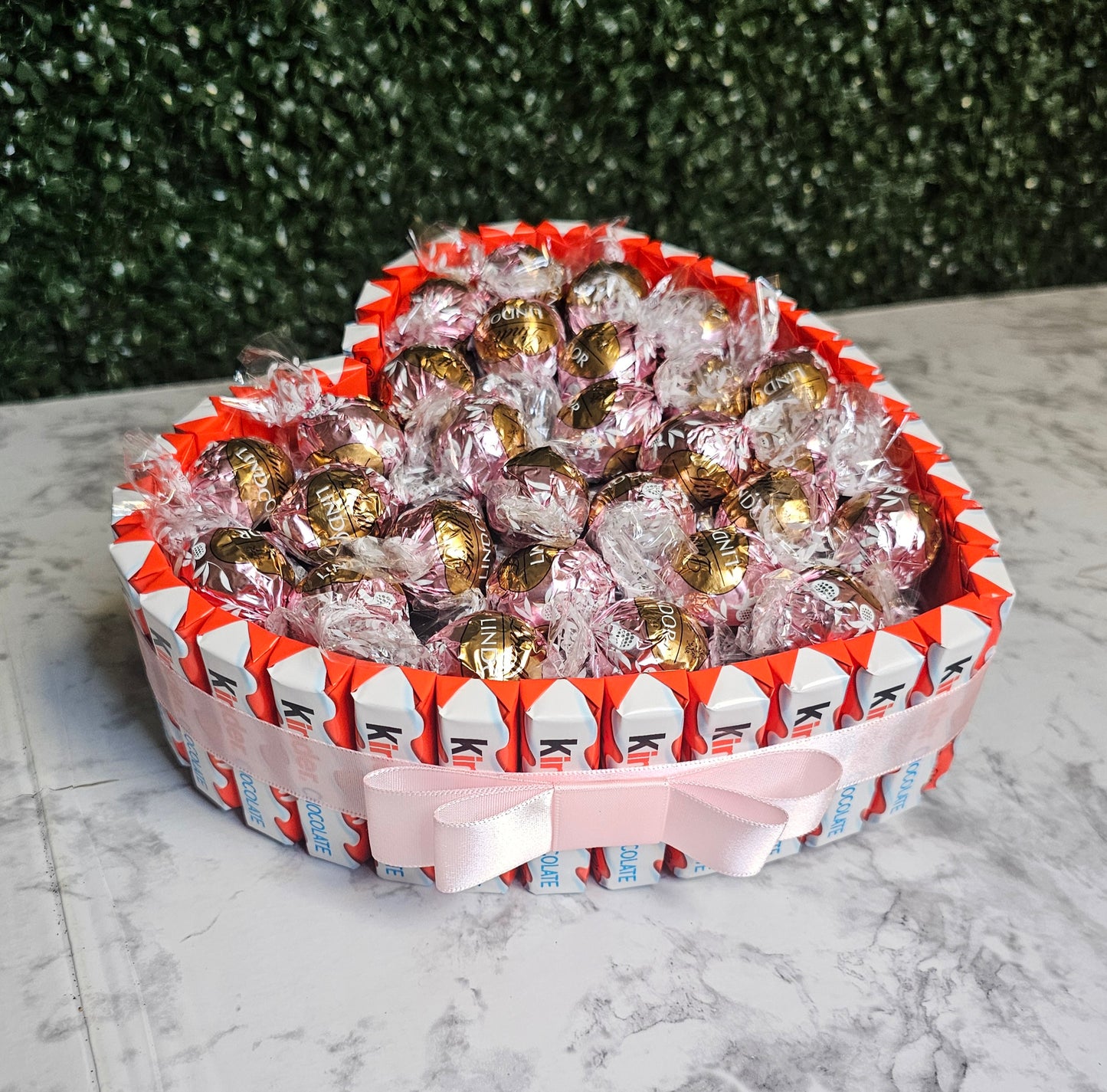 Neapolitan Lindt Lindor and Kinder Chocolate Heart