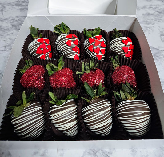 A Dozen Chocolate Covered Valentine's Day Strawberries